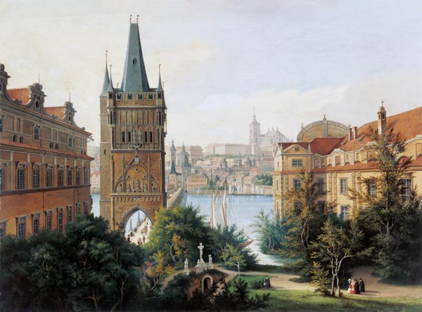 Prag, Karlsbrücke, Moldau und Hradschin van C.F Kessler