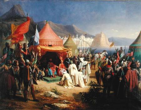 The Taking of Tripoli, April 1102 van Charles Alexandre Debacq