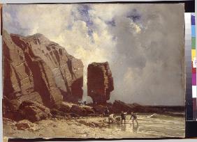 Gathering Oysters at Étretat