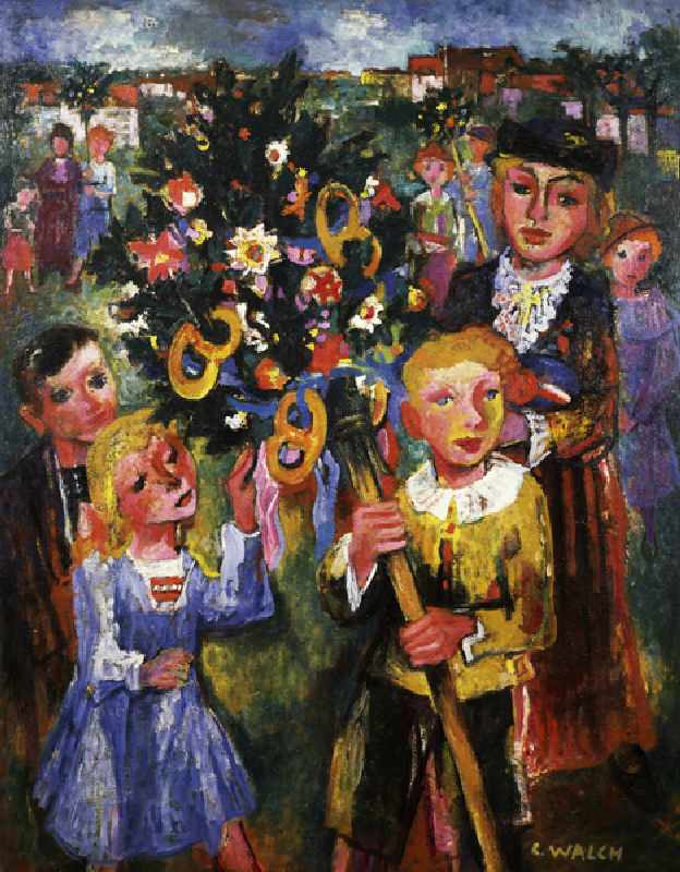 Le Bouquet des Rameaux, 1932, painting by Charles Walch (1896-1948). France, 20th century. van Charles Walch