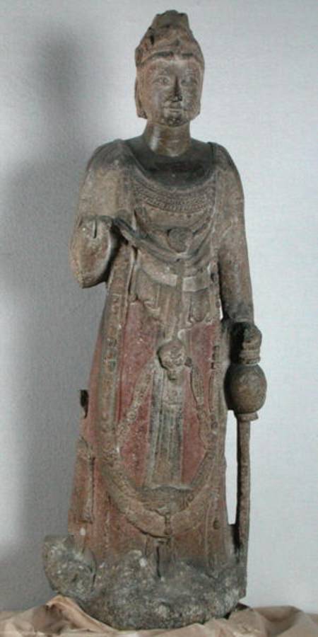Bodhisattva Kuan-yin (Avalokitesvara) holding a vase, Sui Dynasty van Chinese School
