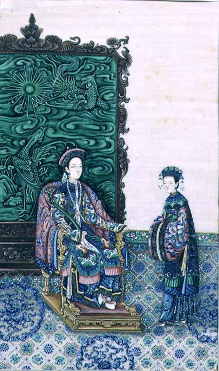Empress Seated with a Lady van Chinese School
