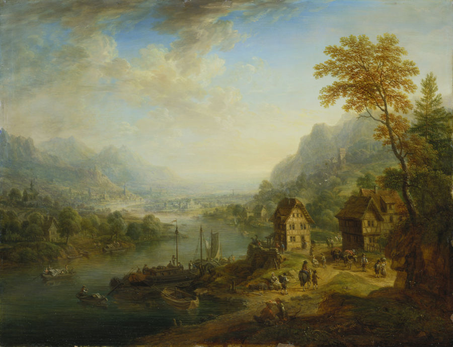 Landscape with River van Christian Georg Schütz d. Ä.