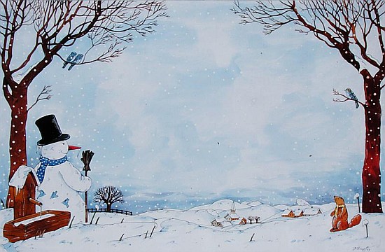 Snowman Under the Tree, 1993 (w/c on paper)  van Christian  Kaempf