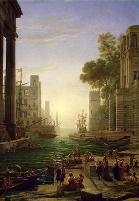 Embarkation of St. Paula Romana at Ostia, 1637-39 (oil on canvas) van Claude Lorrain