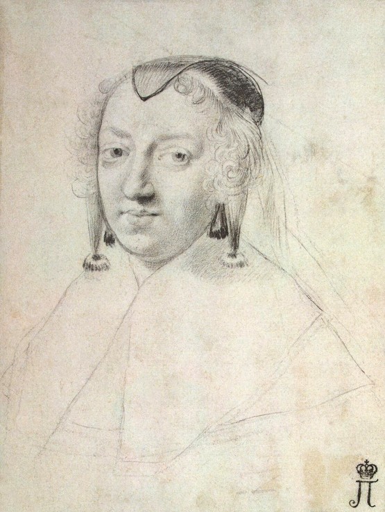 Portrait of Anne of Austria (1601-1666) van Claude Mellan