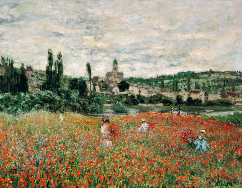 Claude Monet / Poppy field near Vetheuil van Claude Monet
