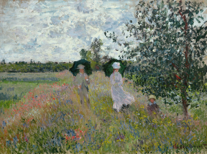 Promenade vlakbij  Argenteuil van Claude Monet