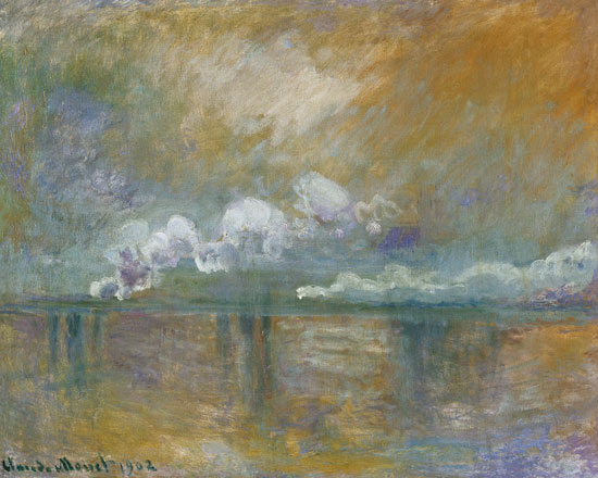 Charing Cross Bridge, Smoke in the Fog van Claude Monet
