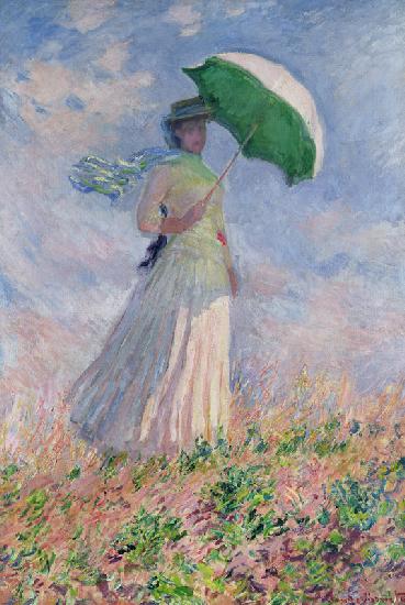 Vrouw met parasol (Susanne Hoschedé)