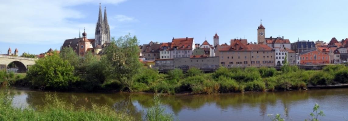 Regensburg im Panorama van Claus Lenski