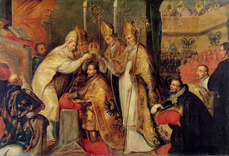 The Coronation of Charles V (1500-58) Holy Roman Emperor van Cornelis Schut