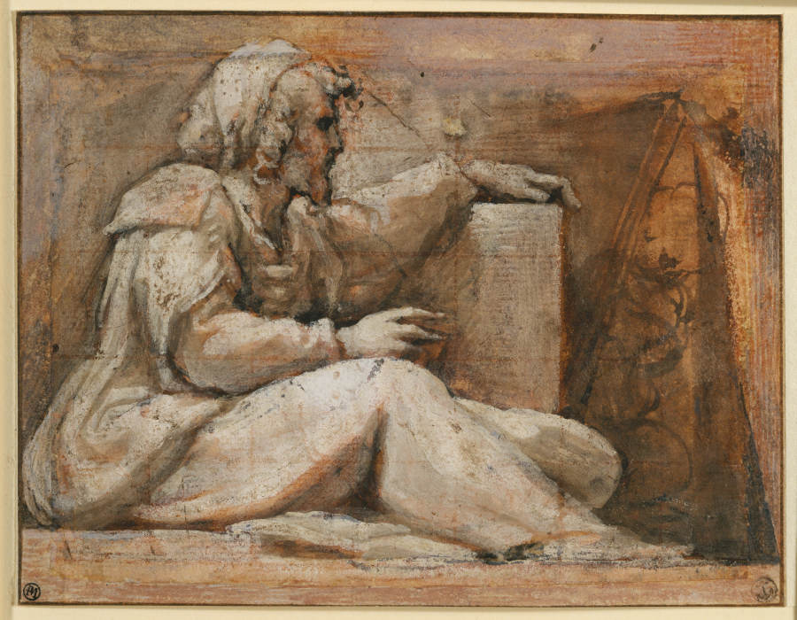 Seated Prophet with Book, facing right van Correggio
