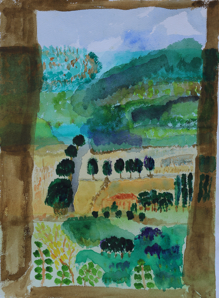 View of fields from window van Cosima Duggal