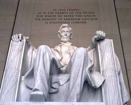 Abraham Lincoln (1809-65) from the foot of the chair van Daniel Chester French