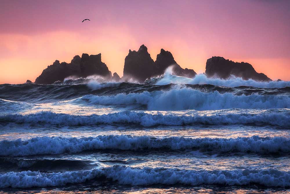 Bandon Beach Layers van Daniel Fleischhacker