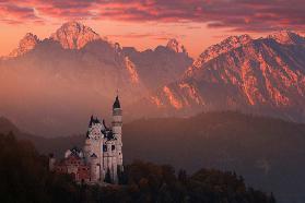 Red morning above the castle