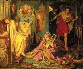 Die Rückkehr von Tibullus zu Delila. van Dante Gabriel Rossetti