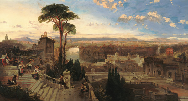 Rome, twilight, view from the Convent of San Onofrio on Mount Janiculum, c.1853-55 van David Roberts