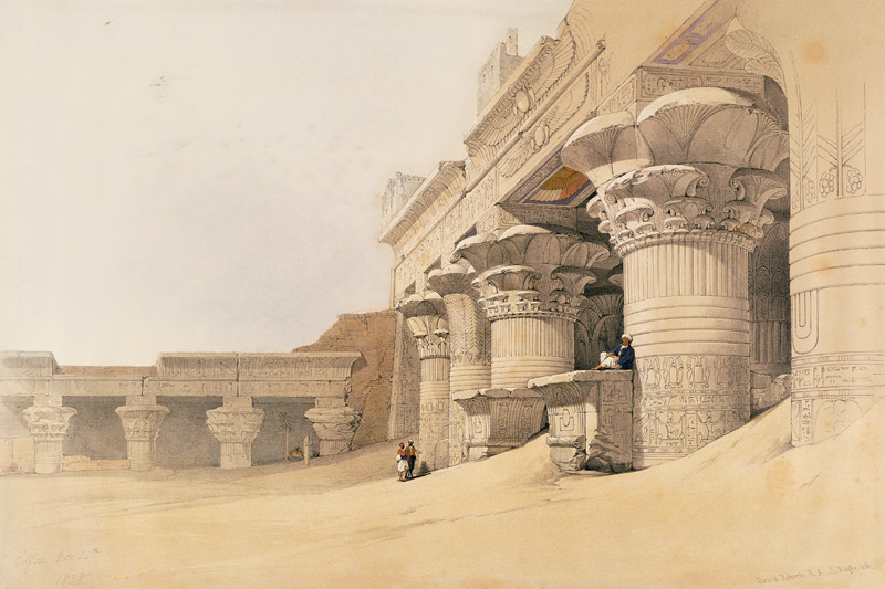 Temple of Horus, Edfu, from ''Egypt and Nubia''; engraved by Louis Haghe (1806-85) published in Lond van David Roberts