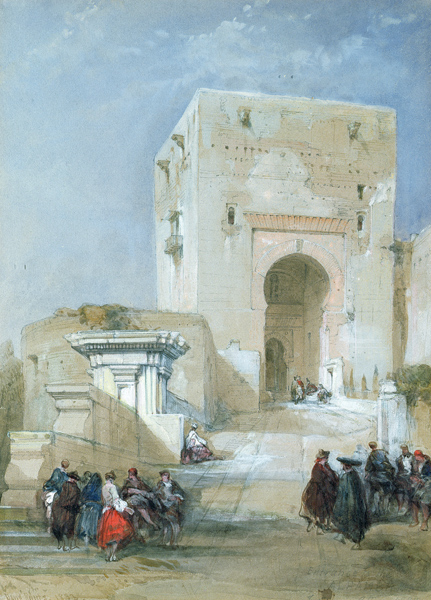 The Gate of Justice, Entrance to the Alhambra, 1833 (pencil van David Roberts