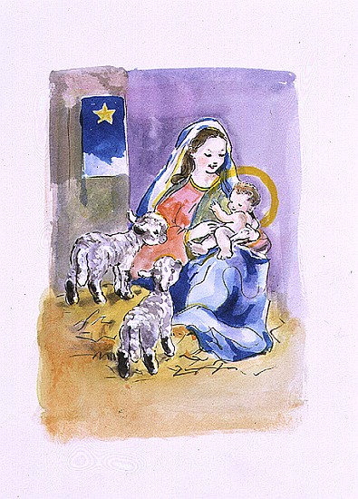 Two Curious Lambs, 1996 (w/c)  van Diane  Matthes