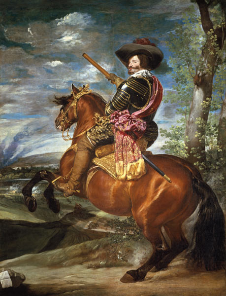 Gaspar de Guzmán, Herzog von Olivares zu Pferd van Diego Rodriguez de Silva y Velázquez