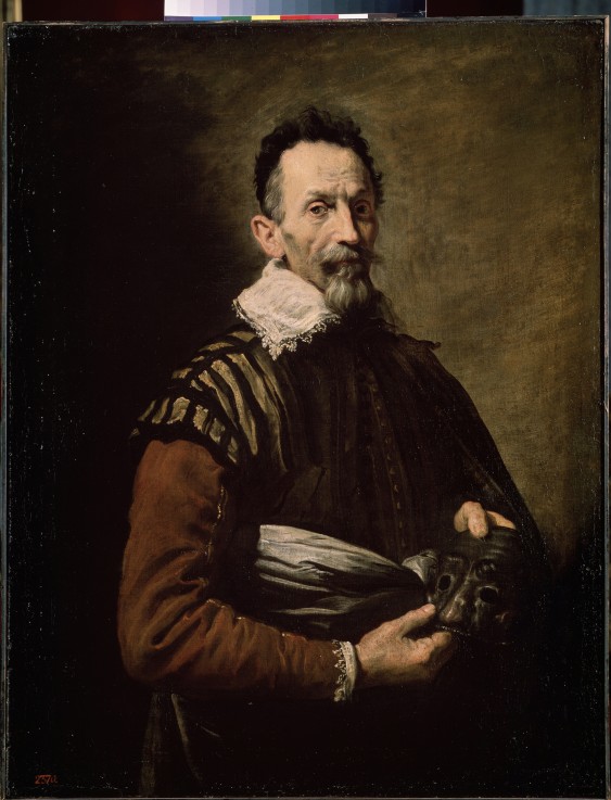 Portrait of an Actor (Claudio Monteverdi, Tristano Martinelli or Francesco Andreini) van Domenico Fetti