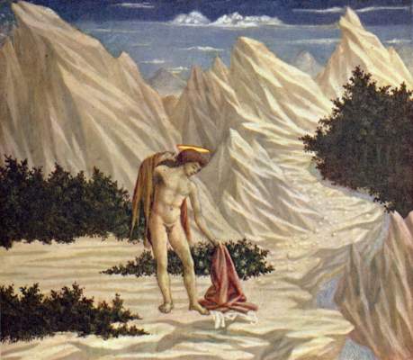 Hl. Johannes in der Wüste van Domenico Veneziano