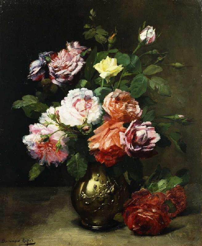 Rosei in einer Vase. van Dominique Hubert Rozier