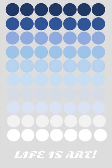 Kreisrund in blau, beige und weiß