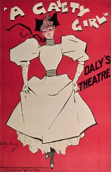 Poster advertising 'A Gaiety Girl' at the Daly's Theatre, Great Britain van Dudley Hardy