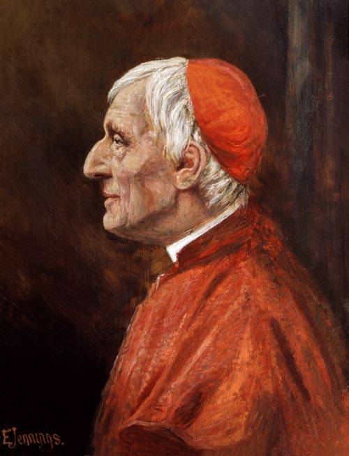Portrait of Cardinal Newman (1801-90) van E. Jennings