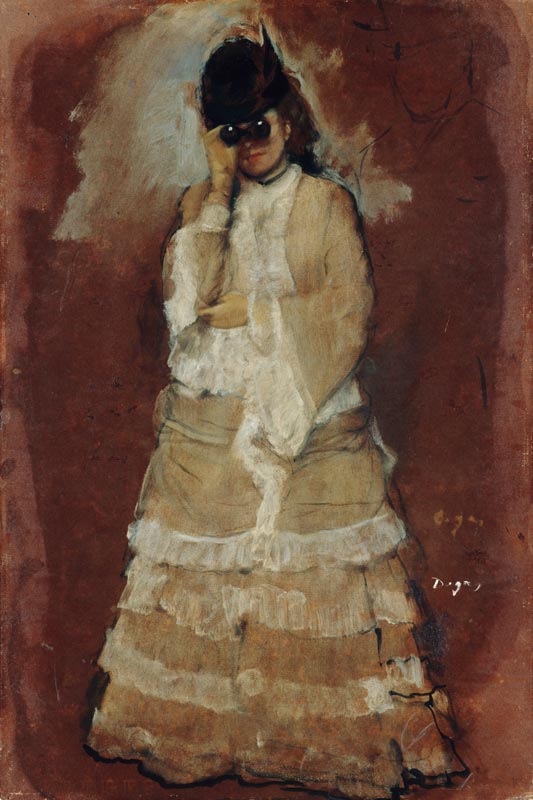 Dame mit Fernglas. van Edgar Degas