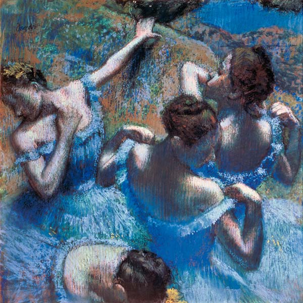 Blue Dancers van Edgar Degas