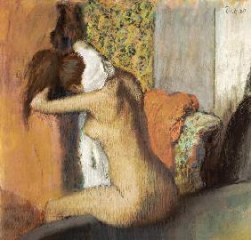 Na het baden  - Edgar Degas