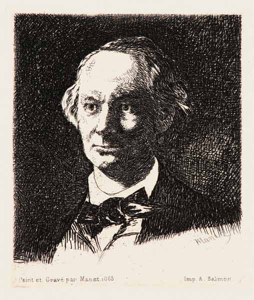 Portrait of the poet Charles Baudelaire (1821-1867) van Edouard Manet
