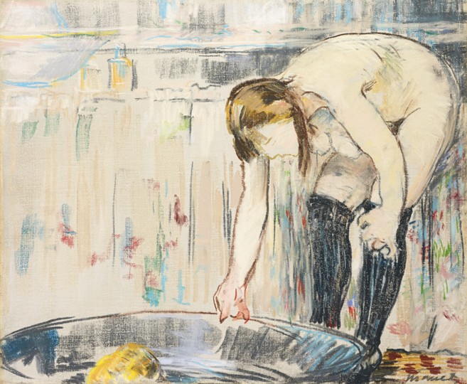 Femme au tub van Edouard Manet