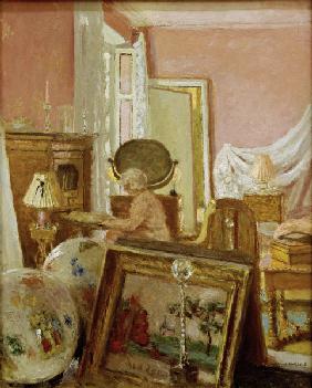 Madame Hessel dans la chambre aux