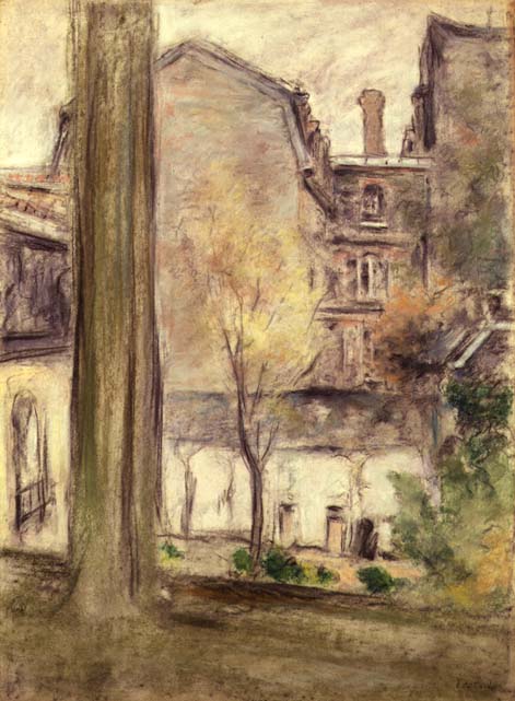 View of the Courtyard, c.1900 (pastel on paper)  van Edouard Vuillard