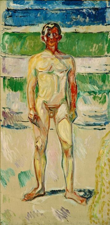Badender Knabe van Edvard Munch