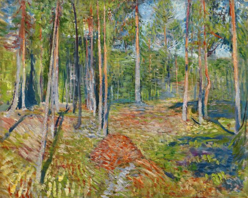 Pine Forest van Edvard Munch