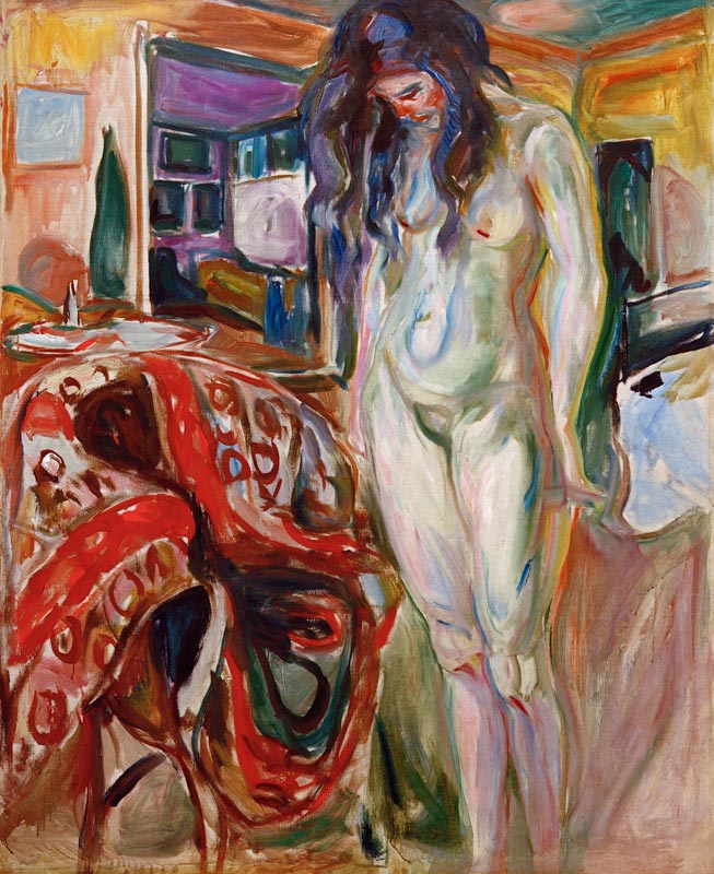 The Artists Model Standing beside the Straw Chair  van Edvard Munch