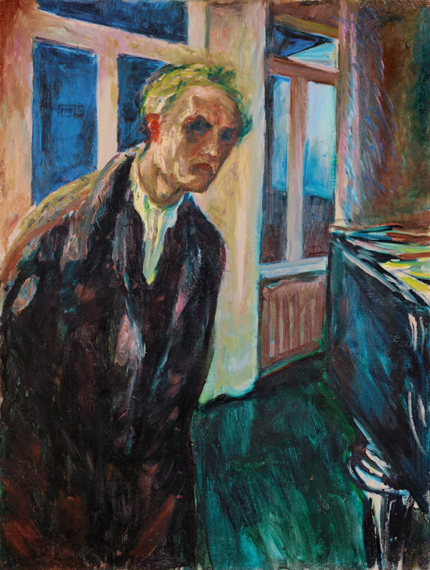 Wanderer by night: self portrait  van Edvard Munch