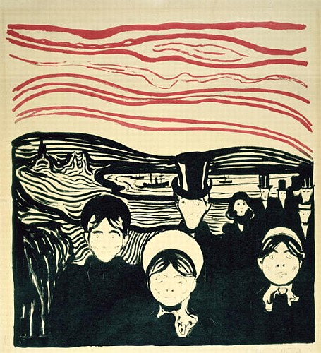 Angstgefuhl - Anxiety  van Edvard Munch