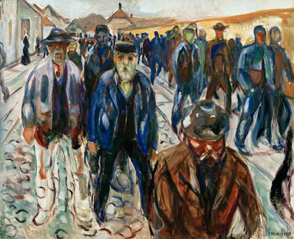 Workers on the way home van Edvard Munch