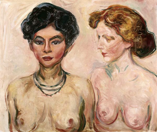 Doppelportrait (Blond und Schwarz) van Edvard Munch