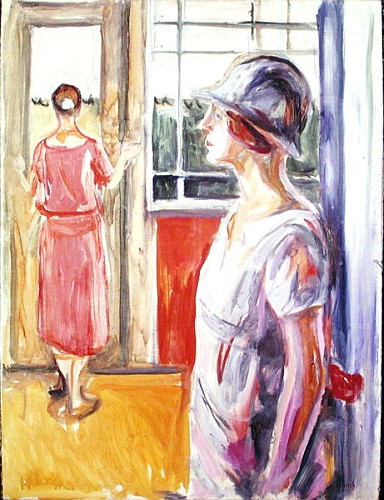 Two Women on a Veranda van Edvard Munch