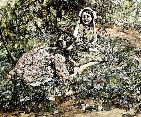 Mid Fairy Flax van Edward Atkinson Hornel