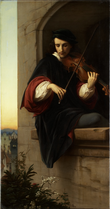 Violinist in the Belfry Window van Edward von Steinle